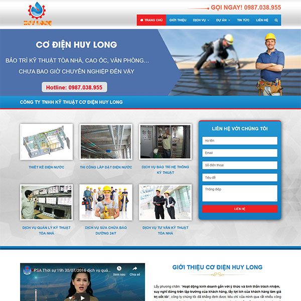 Mẫu Website Giới Thiệu Công Ty Cơ điện WBT222