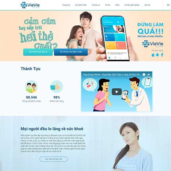 Mẫu Website Tư Vấn Y Tế WBT1410