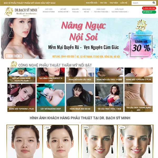 Mẫu Website Thẩm Mỹ Viện WBT1413