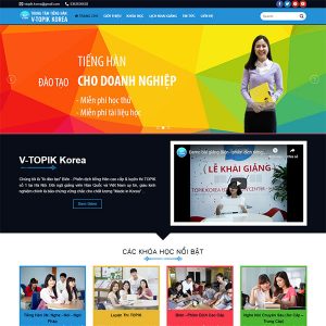 Mẫu Website Trung Tâm Tiếng Hàn V-TOPIK WBT1438